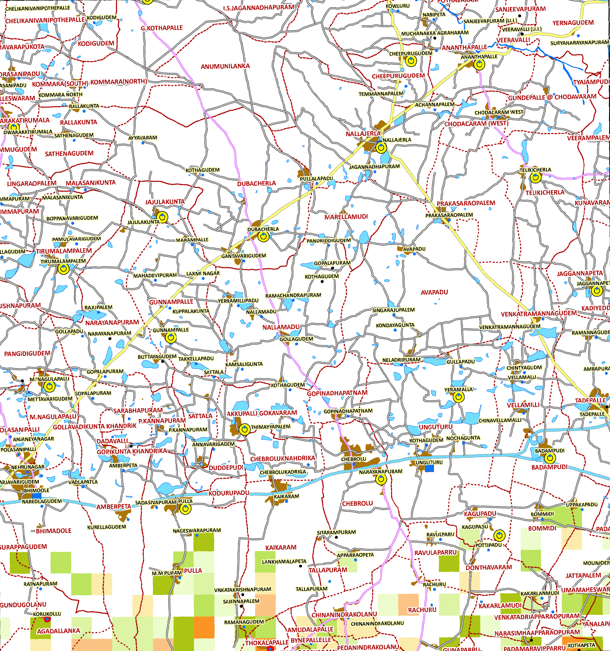 Storm surge inundation map for cyclone with wind speed 